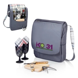 Carnaby Street Collection Britannia - Insulated Two-bottle Wine Tote/cooler With Wine & Cheese Service For Two