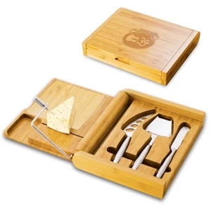 Soiree - Wooden Cutting Board With A Cheese Wire And Stainless Steel Cheese Tools