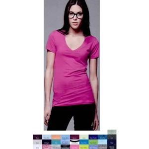 Bella (r) - Colors S- X L - Adult Jersey T-shirt With Deep V-neck. Blank Product