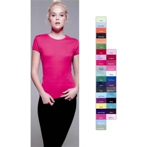 Bella + Canvas (r) - Colors S- X L - Ladies' Baby Rib Short Sleeve Crewneck T-shirt. Blank Product