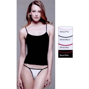 Bella + Canvas (r) - Ladies Bikini Thong With 1/4" Contrast-color Elastic Satin Trim. Blank Product