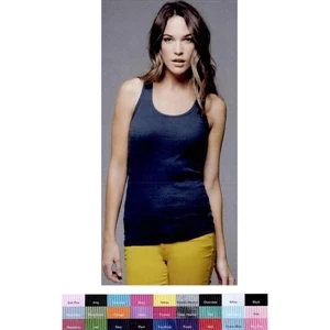 Bella + Canvas (r) - Neutral S- X L - Ladies' 2x1 Rib Racerback Longer Length Tank Top. Blank Product