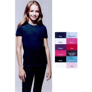 Bella + Canvas (r) - Colors - Girl's Short Sleeve Jersey T-shirt With Shoulder Taping. Blank Product