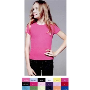 Bella + Canvas (r) - Colors - Girl's Short Sleeve Crewneck T-shirt, Preshrunk Combed Ringspun Cotton. Blank