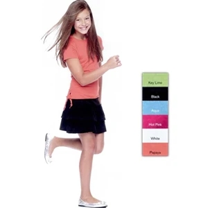 Lat - Girls Soft Cotton Side-tie T-shirt With Easy Tear (tm) Label. Blank