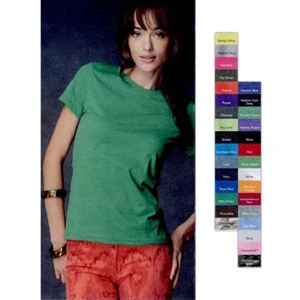 Anvil (r) - Heathers X S- X L - Ladies' Fashion Fit T-shirt With Shoulder To Shoulder Taping. Blank Product