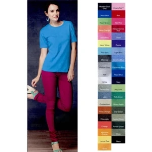 Anvil (r) - Colors S- X L - Ladies' 5.4 Oz Preshrunk 100% Cotton T-shirt With Scoop Neck. Blank Product