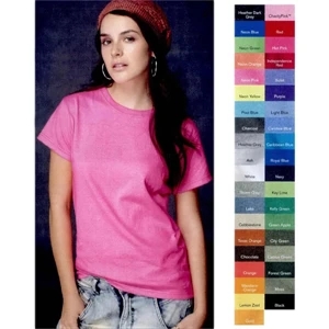 Anvil (r) - Heathers S- X L - Ladies' 5.4 Oz., Pre-shrunk 100% Cotton Heavyweight T-shirt. Blank Product