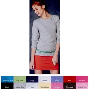 Anvil (r) - Heathers S- X L - Ladies' Long Sleeve 5.4 Oz., Pre-shrunk 100% Cotton T-shirt. Blank Product