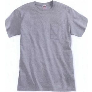 Fruit Of The Loom (r) - Colors S- X L - Adult T-shirt. 5.0 Oz., Pre-shrunk 100% Cotton With Left Chest Pocket. Blank