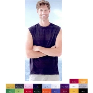 Jerzees (r) Hidensi-t (tm) - Neutrals S- X L - Adult Sleeveless T-shirt Made Of 100% Cotton. Blank Product