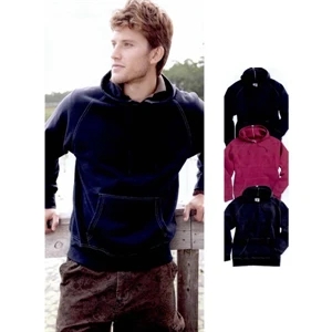 J. America - S- X L - Hooded Sweatshirt With Contrast Color Stitching. Blank Product