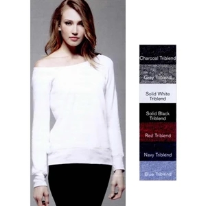 Bella + Canvas (r) - S- X L - Ladies Triblend Sponge Fleece Slouchy Sweatshirt. Blank Product