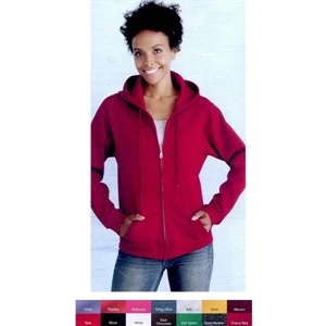 Gildan (r) - White S- X L - Ladies' Full-zip Sweatshirt With Matching Drawstring. Blank Product