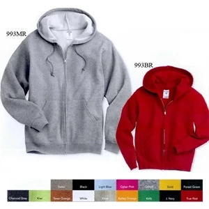 Jerzees (r) - Neutrals - Youth Full Zip Hooded Sweatshirt With 1x1 Rib Cuffs And Waistband. Blank Product