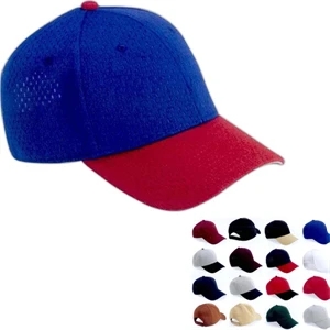Oc Sports - Mesh Baseball Cap With Pre-curved Visor In 100% Polyester. Blank