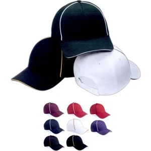 Oc Sports - Chino Baseball Cap With Crown Piping And Sandwich Bill. Blank