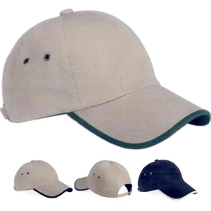 Sportsman (tm) - Unstructured Cap With Brass Belt Buckle And Grommet Closure With Cloth Strap