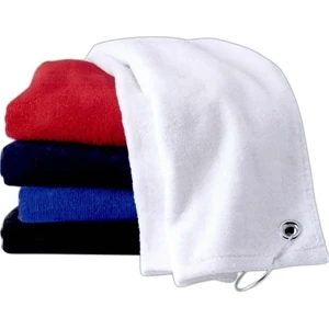 The Carmel Towel Company - Neutrals - Soft Velour Hemmed Sports Towel With Hook And Grommet. Blank