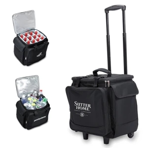 Bodega - Insulated Twelve-bottle Wine Tote/cooler On Trolley & Removable Divider