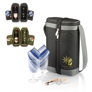 Estate - Black - Insulated, Single-bottle Wine Tote/cooler With Wine Service For Two
