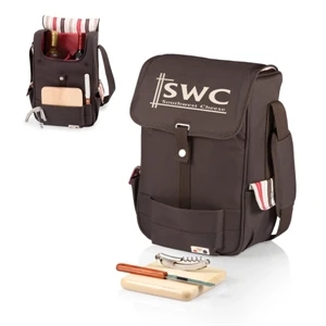 Moka Volare - Insulated Wine And Cheese Cooler Tote With Cheese Service & Corkscrew