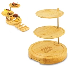 Regalio - Three-tier Serving Tray/cheese Board With Cheese Tools And Swiveling Plates