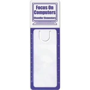 Reader's Pal - Clear Plastic Ruler, Bookmark Combo With Magnifier, Triple-duty Tool, Flexible
