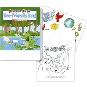Eco-friendly Fun Sticker/activity Book Fun Pack With 4-pack Unimprinted Crayons