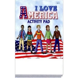 I Love America Activity Pad Fun Pack With A 4-pack Of Unimprinted Crayons