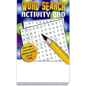 Word Search Activity Pad Fun Pack With A 4-pack Of Crayons In Imprinted Box