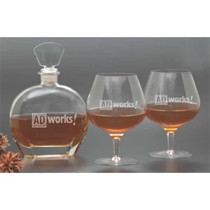 Windsor Collection Metropolitan - Three Piece Decanter Set With Two Brandy Snifter Glasses