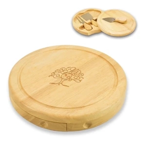 Brie - Circular Cheese/cutting Board With Three Stainless Steel Cheese Tools
