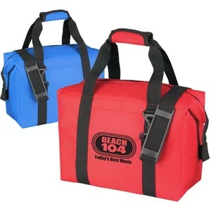 Cooler Tote, Holds 16-cans, Has Front Pocket And Webbed Carrying Handles