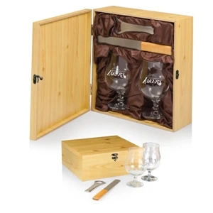 Bavarian Legacy Collection - Complete Beer Set In Satin-lined, Solid Pine Box. Scraper, Bottle Opener, Chalices