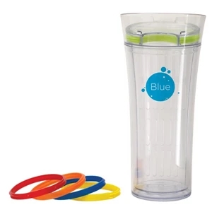 Infusion (tm) - Tumbler With 5 Interchangeable Silicon Bands To Add A Splash Of Color, 16 Oz