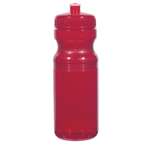 Hitgreen (tm) Poly-clear (tm) - Translucent Red - Fitness Bottle With Leak Resistant Push Pull Lid, 24 Oz