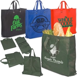 Eco-responsible (tm) Eco-green - Green Reusable Shopper Bag, Non Woven Polypropylene