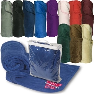 Logotec - Luxurious Thick 14 Oz. Polyester Blanket With Rounded, Tricot-bound Edging