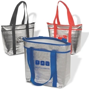 Ice (r) - Foam Insulated Cooler Tote With Aluminum Finish And Clear Pvc Coating