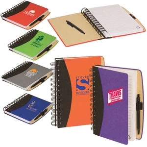 Eco-responsible (tm) Enviro-jotter - Recycled Cardboard Cover Jotter With Double Metal Loop Wire Binding