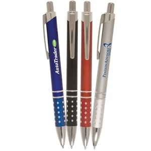 Sparkle - Metallic-finish Plastic Click-action Ballpoint Pen With Chrome Plunger, Clip And Tip