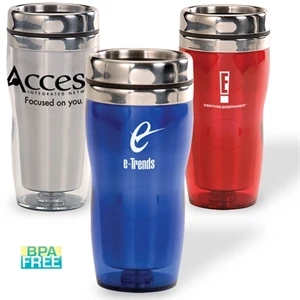 Curvy 16 Oz. Bpa-free Tumbler With Stainless Steel Liner And Double Wall Insulation