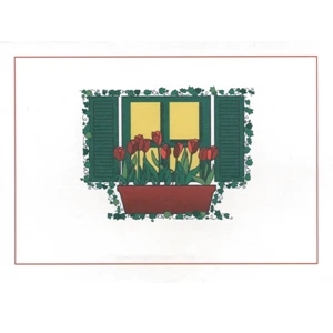 Window With Flower Pot - Everyday Note Card With Sentiment Inside 3 1/2" X 5"