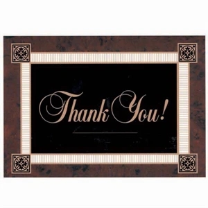 Thank You! - Dark Background With White Border - Everyday Thank You Note Card, 3 1/2" X 5"