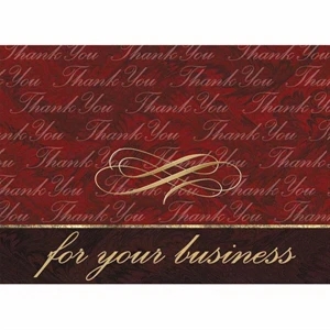 For Your Business - 3 1/2" X 5" Everyday Note Card With "thank You" Scripted On The Cover