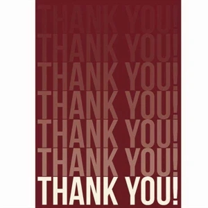 Card With "thank You! Completely Covering Front - 3 1/2" X 5" Everyday "thank You!" Note Card