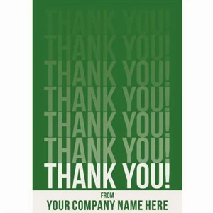 Card With Your Company Name On Bottom Front - 3 1/2" X 5" Everyday "thank You!" Note Card