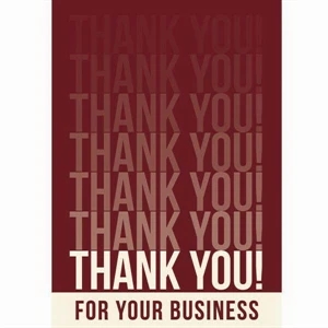 Card With "thank You For You Business - 3 1/2" X 5" Everyday "thank You!" Note Card