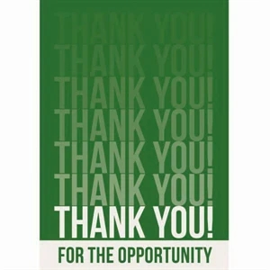 Card With "thank You For The Opportunity" - 3 1/2" X 5" Everyday "thank You!" Note Card